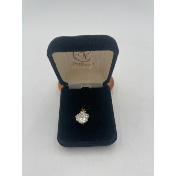 House Of Nikolas 2.20 Ct Cubic Zirconia Pendant In Gold-Tone Setting With Velvet - Picture 2 of 5